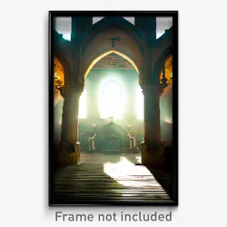 Pixel Art Poster - Frightening Monastery (8 Bit Psychedelic Video Game Print)