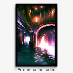 Pixel Art Poster - Outrageous Sewer (8 Bit Psychedelic Trippy Video Game Print)