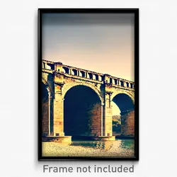 Pixel Art Poster - Antique Aquaduct (8 Bit Psychedelic Trippy Video Game Print)