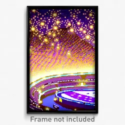 Pixel Art Poster - Bubbly Stadium (8 Bit Psychedelic Trippy Video Game Print)