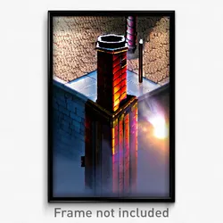 Pixel Art Poster - Active Chimney (8 Bit Psychedelic Trippy Video Game Print)