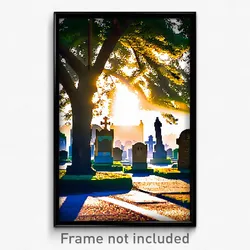 Pixel Art Poster - Beautiful Graveyard (8 Bit Psychedelic Video Game Print)