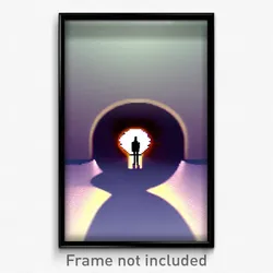 Pixel Art Poster - Upbeat Hole (8 Bit Psychedelic Trippy Weird Video Game Print)