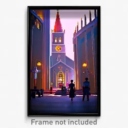 Pixel Art Poster - Major Church (8 Bit Psychedelic Trippy Video Game Print)