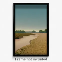 Pixel Art Poster - Neglected Flood Plain (8 Bit Psychedelic Video Game Print)