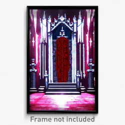 Pixel Art Poster - Colossal Throne Room (8 Bit Psychedelic Video Game Print)