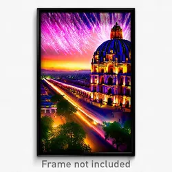 Pixel Art Poster - Enchanted Mexico City (8 Bit Psychedelic Video Game Print)