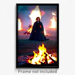 Pixel Art Poster - Great Bonfire (8 Bit Psychedelic Trippy Video Game Print)