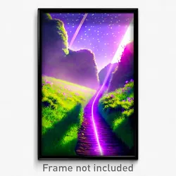 Pixel Art Poster - Violet Trail (8 Bit Psychedelic Trippy Video Game Print)