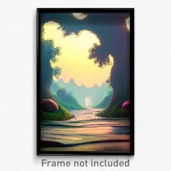 Pixel Art Poster - Squiggly Hollow (8 Bit Psychedelic Trippy Video Game Print)