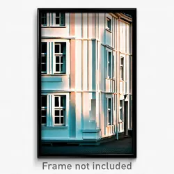 Pixel Art Poster - White Swedish Architecture (8 Bit Video Game Print)