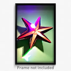 Pixel Art Poster - Rubbery Star (8 Bit Psychedelic Trippy Video Game Print)