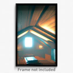 Pixel Art Poster - Detailed Attic (8 Bit Psychedelic Trippy Video Game Print)