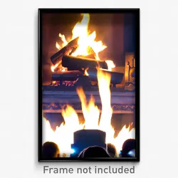 Pixel Art Poster - Crowded Fireplace (8 Bit Psychedelic Trippy Video Game Print)