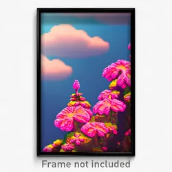 Pixel Art Poster - Rosy Outcropping (8 Bit Psychedelic Trippy Video Game Print)