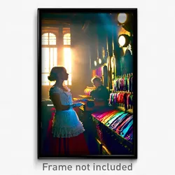 Pixel Art Poster - Stained Haberdashery (8 Bit Psychedelic Video Game Print)