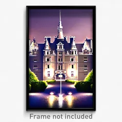 Pixel Art Poster - Silver Chateau (8 Bit Psychedelic Trippy Video Game Print)