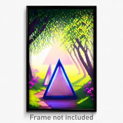 Pixel Art Poster - Triangular Spring (8 Bit Psychedelic Trippy Video Game Print)