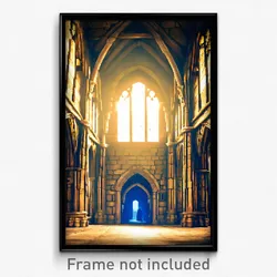 Pixel Art Poster - Bold Priory (8 Bit Psychedelic Trippy Weird Video Game Print)