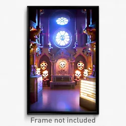 Pixel Art Poster - Quirky Ossuary (8 Bit Psychedelic Trippy Video Game Print)