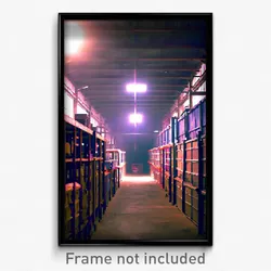Pixel Art Poster - Nocturnal Warehouse (8 Bit Psychedelic Video Game Print)