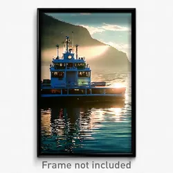 Pixel Art Poster - Hard To Find Ferry (8 Bit Psychedelic Video Game Print)