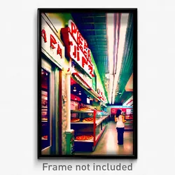 Pixel Art Poster - Great Pizza Shop (8 Bit Psychedelic Trippy Video Game Print)