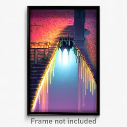 Pixel Art Poster - Mushy Gutter (8 Bit Psychedelic Trippy Video Game Print)