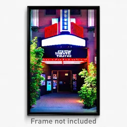 Pixel Art Poster - Leafy Movie Theatre (8 Bit Psychedelic Video Game Print)