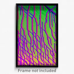 Pixel Art Poster - Wire Frame Glitchy Wetland (8 Bit Video Game Print)
