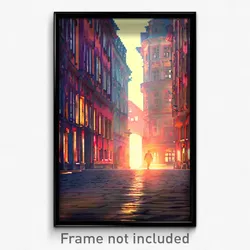 Pixel Art Poster - Lost German City (8 Bit Psychedelic Trippy Video Game Print)