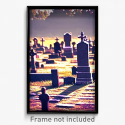 Pixel Art Poster - Puny Graveyard (8 Bit Psychedelic Trippy Video Game Print)