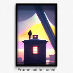 Pixel Art Poster - Standard Lookout (8 Bit Psychedelic Trippy Video Game Print)