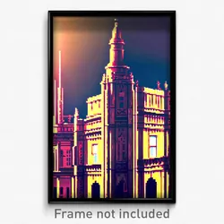 Pixel Art Poster - Rubbery Historical Architecture (8 Bit Video Game Print)