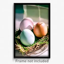 Pixel Art Poster - Sentimental Eggs (8 Bit Psychedelic Trippy Video Game Print)