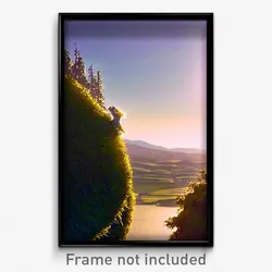 Pixel Art Poster - Distant Hills (8 Bit Psychedelic Trippy Video Game Print)