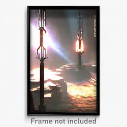 Pixel Art Poster - Warlike Forgeworks (8 Bit Psychedelic Video Game Print)