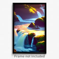 Pixel Art Poster - Silent Rapids (8 Bit Psychedelic Trippy Video Game Print)