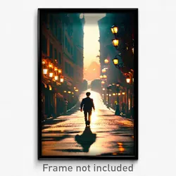 Pixel Art Poster - Warm Thoroughfare (8 Bit Psychedelic Trippy Video Game Print)