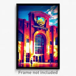 Pixel Art Poster - Glossy University (8 Bit Psychedelic Trippy Video Game Print)