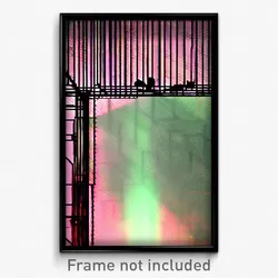 Pixel Art Poster - Wire Frame Flats (8 Bit Psychedelic Trippy Video Game Print)