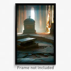 Pixel Art Poster - Worn Tomb (8 Bit Psychedelic Trippy Weird Video Game Print)