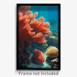 Pixel Art Poster - Simplistic Coral Reef (8 Bit Psychedelic Video Game Print)