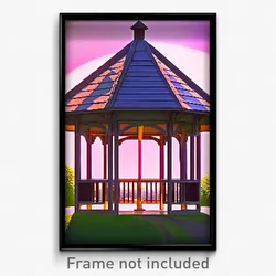 Pixel Art Poster - Mushy Gazebo (8 Bit Psychedelic Trippy Video Game Print)