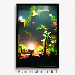Pixel Art Poster - Alive Terrarium (8 Bit Psychedelic Trippy Video Game Print)