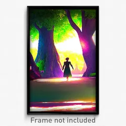 Pixel Art Poster - Flamboyant Glen (8 Bit Psychedelic Trippy Video Game Print)