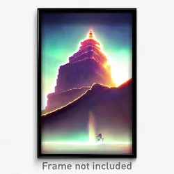 Pixel Art Poster - Superficial Ziggurat (8 Bit Psychedelic Video Game Print)