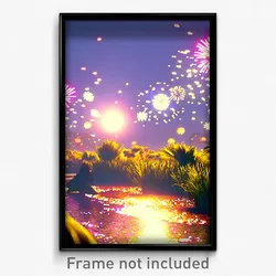 Pixel Art Poster - Stunning New Year Day (8 Bit Psychedelic Video Game Print)