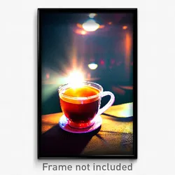 Pixel Art Poster - Unique Hot Tea (8 Bit Psychedelic Trippy Video Game Print)