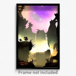 Pixel Art Poster - Frightening Badland (8 Bit Psychedelic Video Game Print)